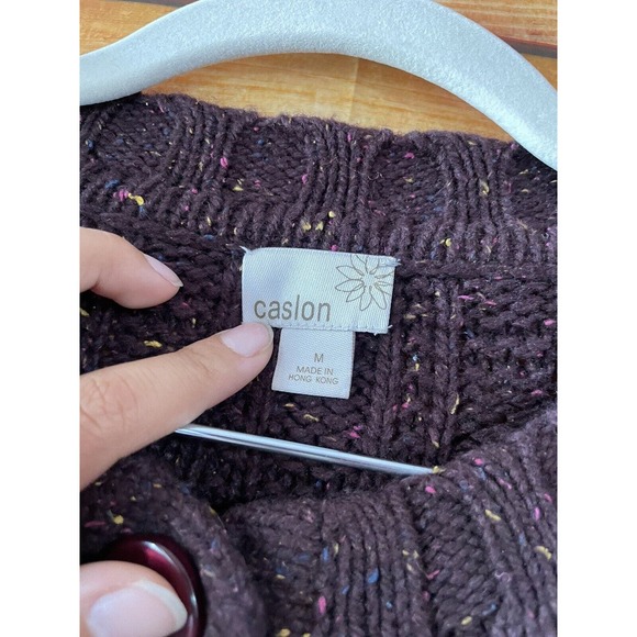 Caslon Fall Button Down Cardigan Wool Blend Size M - Picture 3 of 6